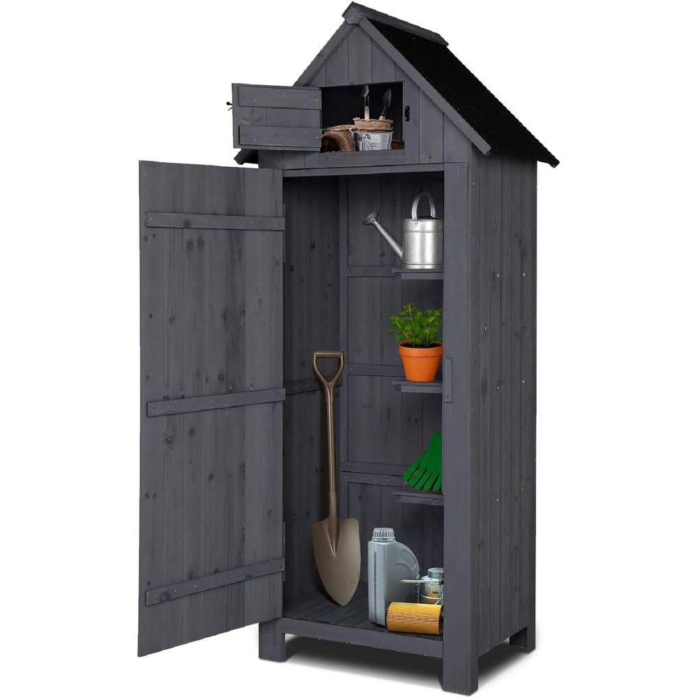 Outdoor Wooden Storage Shed, G - Gardening Tools Organizer ulasan dan harga