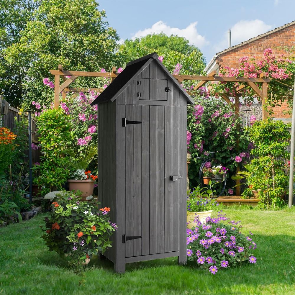 Outdoor Wooden Storage Shed, G - Gardening Tools Organizer ulasan dan harga