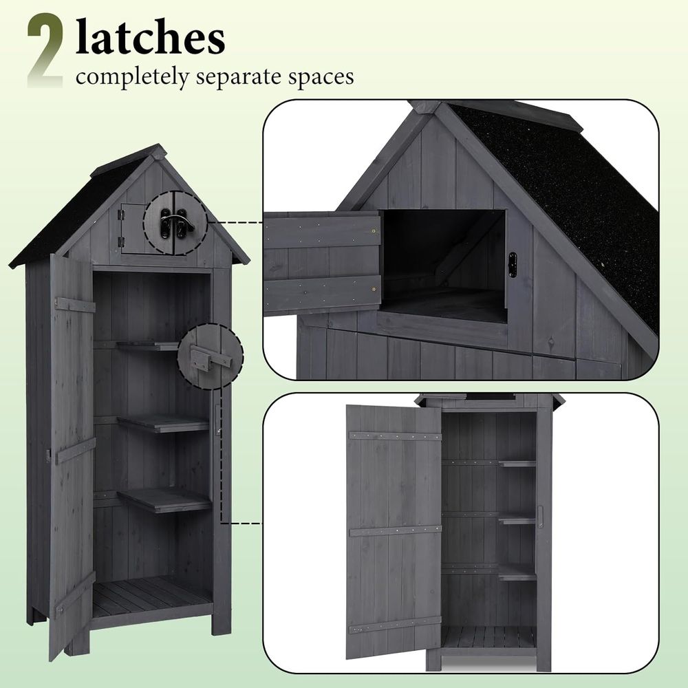 Outdoor Wooden Storage Shed, G - Gardening Tools Organizer ulasan dan harga
