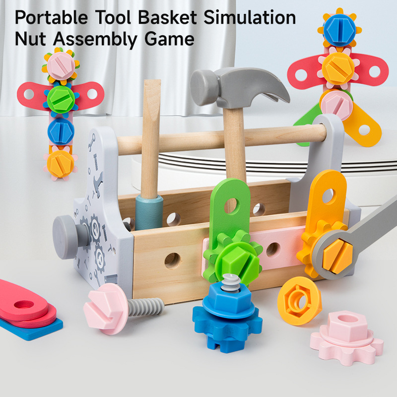 Children Toolbox Wooden Toys D - Gardening Tools Set Gift ulasan dan harga