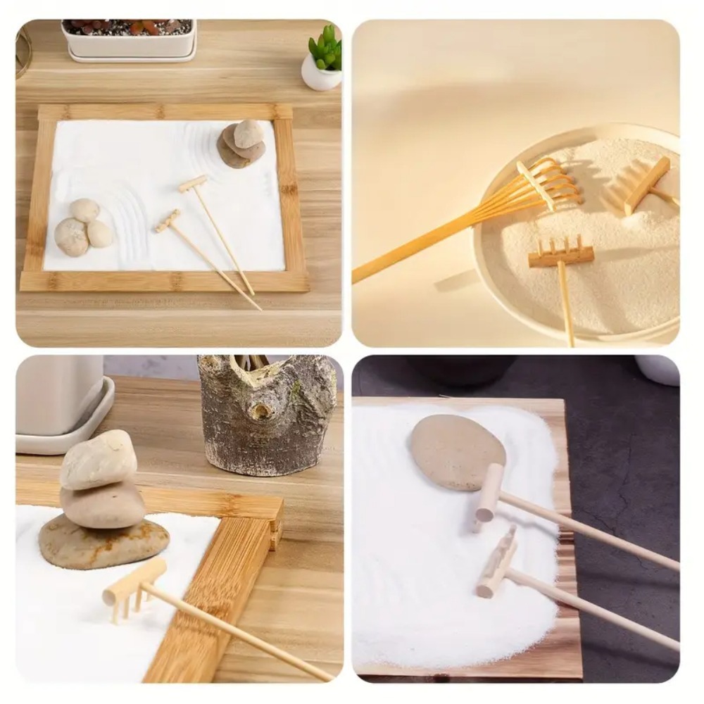 6pcs Mini Bamboo Rake Set for  - Gardening Tools Japan ulasan dan harga