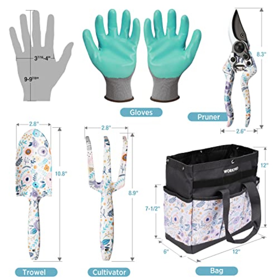 5PCS Garden Tool Set, Aluminum - Gardening Tools Set Gift ulasan dan harga